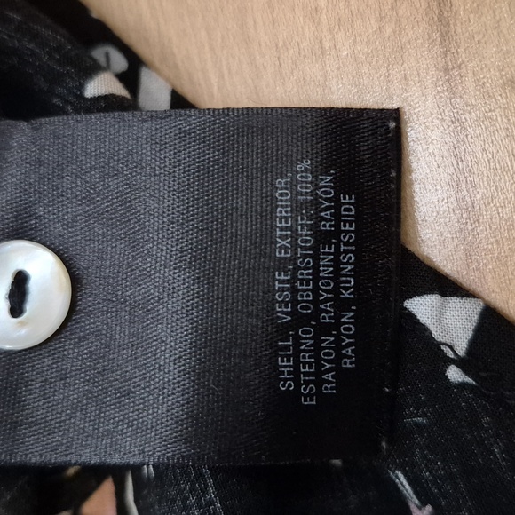 Anthropologie Maeve Women's Size 4 Black and Cat Pattern Shirt - Picture 5 of 8